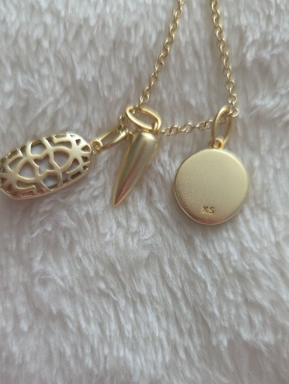 NWT Dira Gold Convertible Coin Charm Necklace in Watercolor Pink Orange - Picture 12 of 12